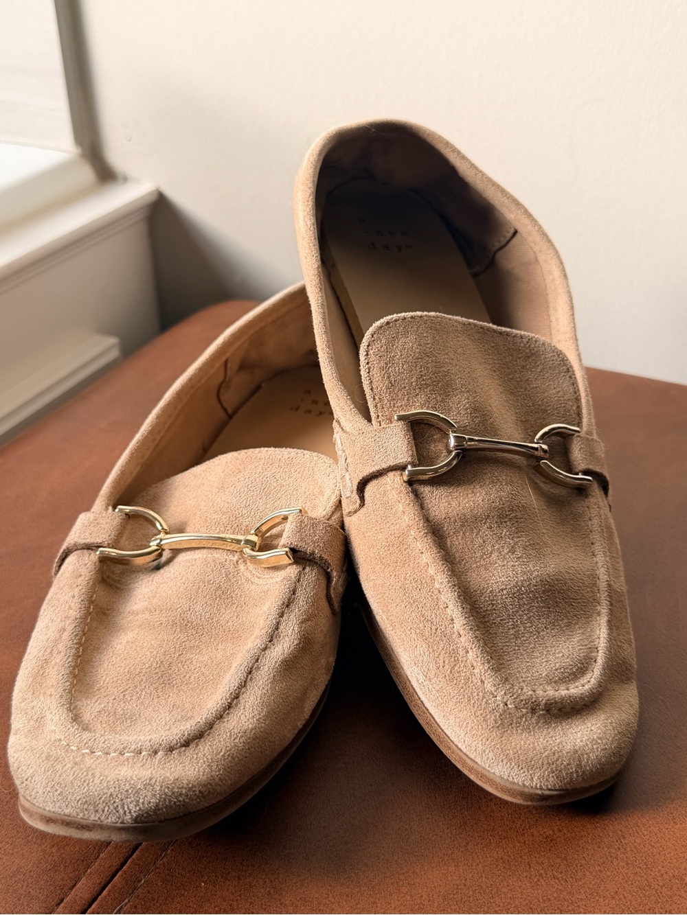a new day Beige Suede Bit Loafers for Women
